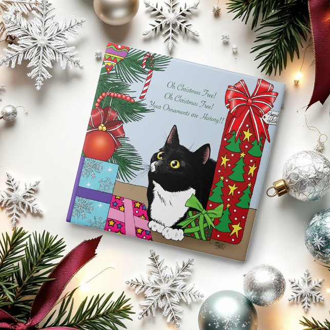 Weihnachtsbaum Tuxedo Cat Fliese (Von Creator hochgeladen)