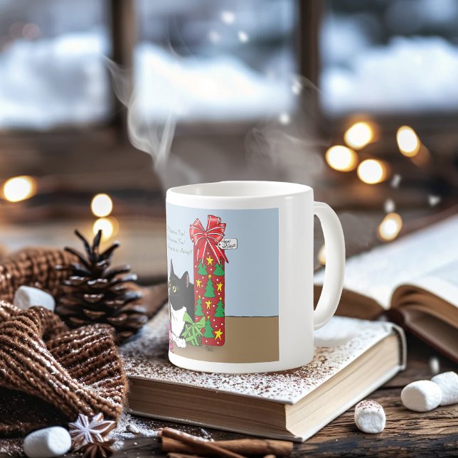 Weihnachtsbaum Tuxedo Cat Kaffeetasse (Von Creator hochgeladen)