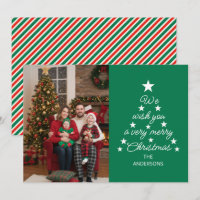 Weihnachtsbaum Typografie Familienfoto Sterne Grün