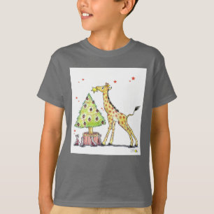 Weihnachtsbaum u. Giraffe - Weihnachten festlich T-Shirt