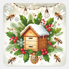 Weihnachtsbaum | Übertragbares Design Quadratischer Aufkleber