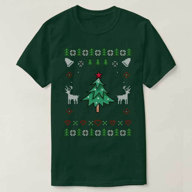 Weihnachtsbaum Ugly Weihnachten T-Shirt (Design vorne)