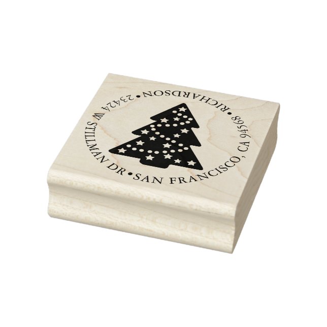 Weihnachtsbaum und Anschrift Gummistempel (Stempel)