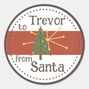 Weihnachtsbaum und Astro-Star-Geschenkanhänger Runder Aufkleber