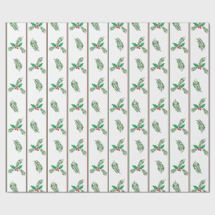 Weihnachtsbaum und Beeren mit Streifen Geschenkpapier