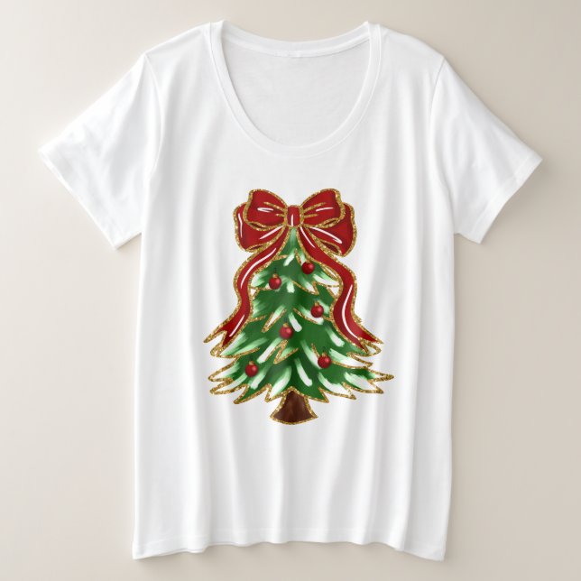 Weihnachtsbaum und Bow-T - Shirt (Design vorne)