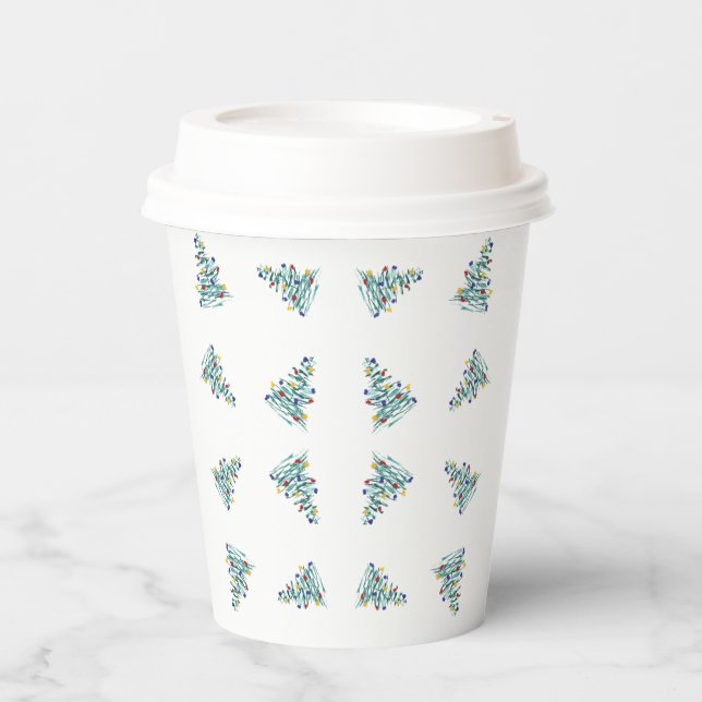 Weihnachtsbaum und Bulbs Papier Cup Pappbecher (Vorderseite)