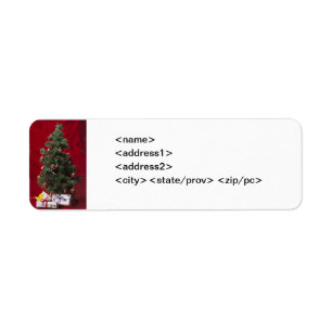 Weihnachtsbaum und Geschenke Avery Label