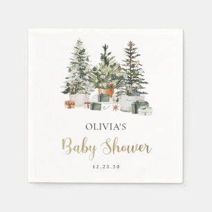 Weihnachtsbaum und Geschenke Baby Shower Papier Serviette