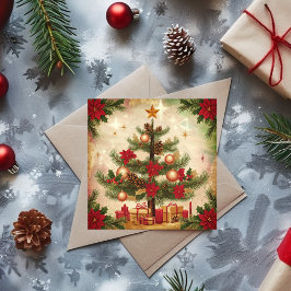 Weihnachtsbaum und Geschenke Feiertagskarte