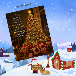 Weihnachtsbaum und Geschenke Feiertagskarte Postkarte