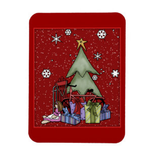Weihnachtsbaum und Geschenke Magnet