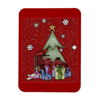 Weihnachtsbaum und Geschenke Magnet