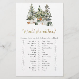 Weihnachtsbaum- und Geschenke-Schuhspielkarte