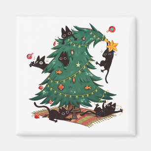 Weihnachtsbaum und Katze Süße Weihnachten Katzenli Magnet