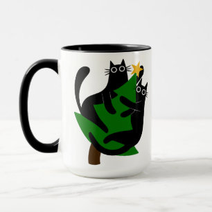 Weihnachtsbaum und Katzen Humorreiche Eiernuss ode Tasse