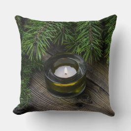 Weihnachtsbaum und Kerzenhalm Kissen