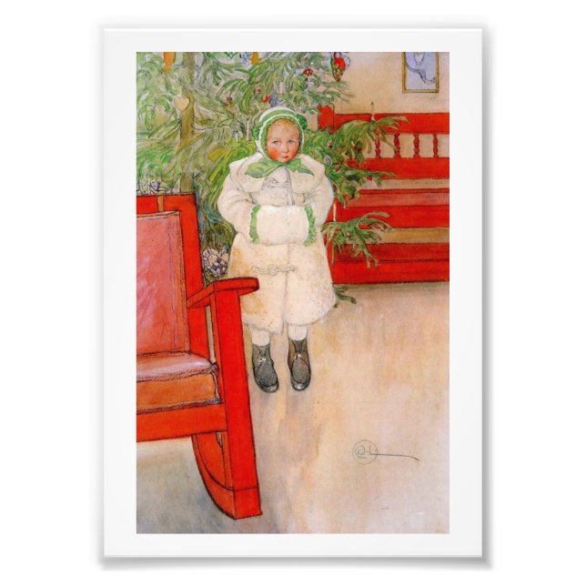 Weihnachtsbaum und Kind in Furs Fotodruck (Vorne)