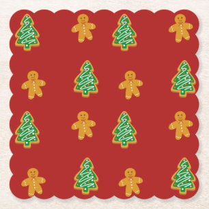 Weihnachtsbaum und Lebkuchen Kekse Untersetzer