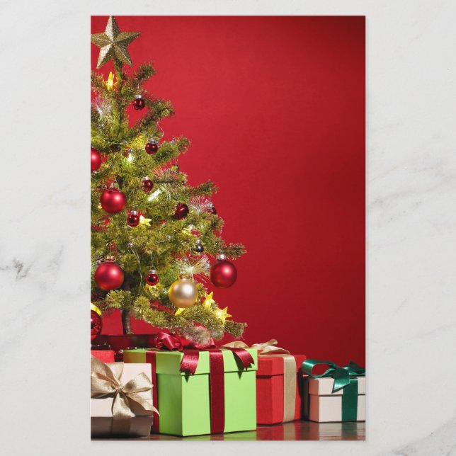 Weihnachtsbaum und Parzellen Briefpapier (Vorderseite)