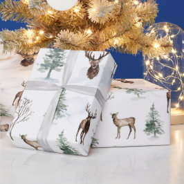 Weihnachtsbaum und Rentier Geschenkpapier