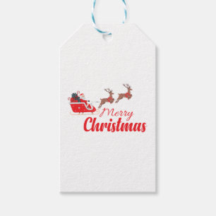 Weihnachtsbaum und Rentiere Geschenkanhänger