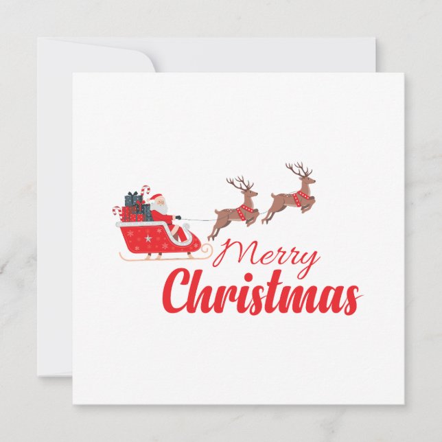 Weihnachtsbaum und Rentiere Karte (Vorderseite)