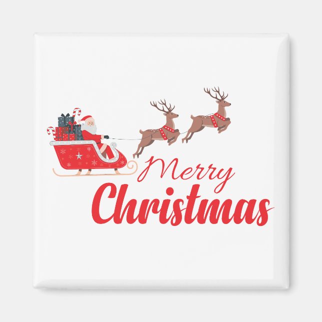 Weihnachtsbaum und Rentiere Magnet (Vorne)