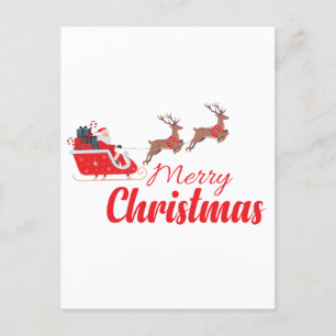 Weihnachtsbaum und Rentiere Postkarte