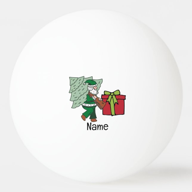 Weihnachtsbaum und rote Geschenkboxen Tischtennisball (Vorderseite)