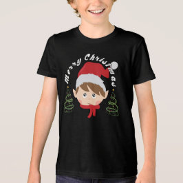 Weihnachtsbaum und Santa-Hut Tri-Blend Shirt