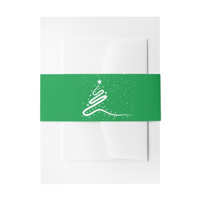 Weihnachtsbaum und Schneefall Einladungsbanderole (Vorderseite Beispiel)