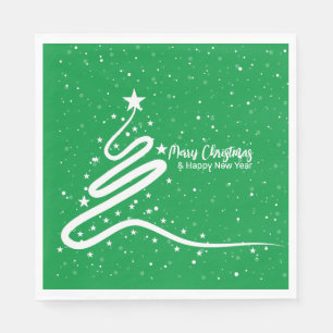 Weihnachtsbaum und Schneefall Papier Napkins Serviette