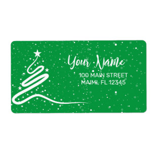 Weihnachtsbaum und Schneefall-Rücksendeadresse