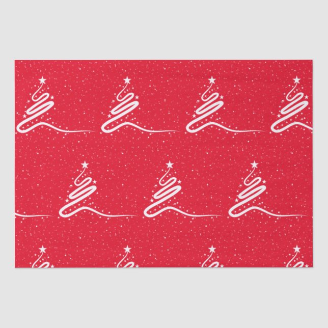 Weihnachtsbaum und Schneefall Seidenpapier (Vorderseite)