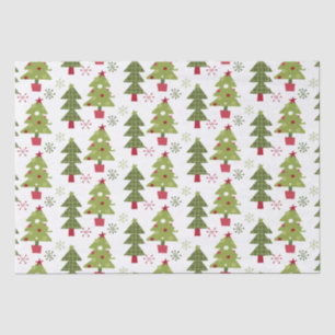 Weihnachtsbaum und Schneeflocken Seidenpapier