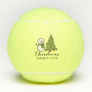 Weihnachtsbaum und Snowman zu Weihnachten Tennisbälle