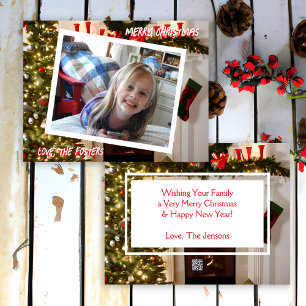 Weihnachtsbaum und Socken Foto Feiertag Feiertagskarte