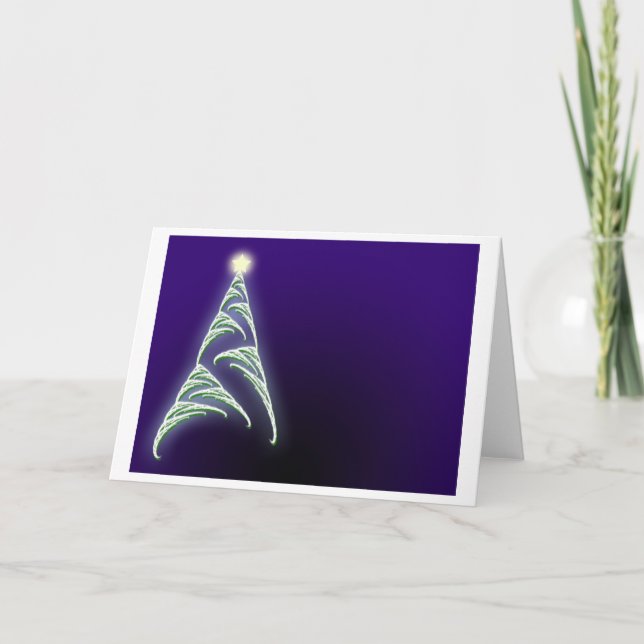 Weihnachtsbaum und Stern Feiertagskarte (Vorderseite)