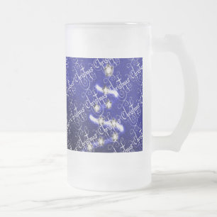 Weihnachtsbaum und Sterne - Mattglas Bierglas