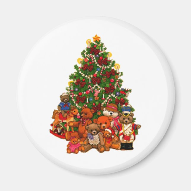 Weihnachtsbaum und Teddy Bears Magnet (Vorne)