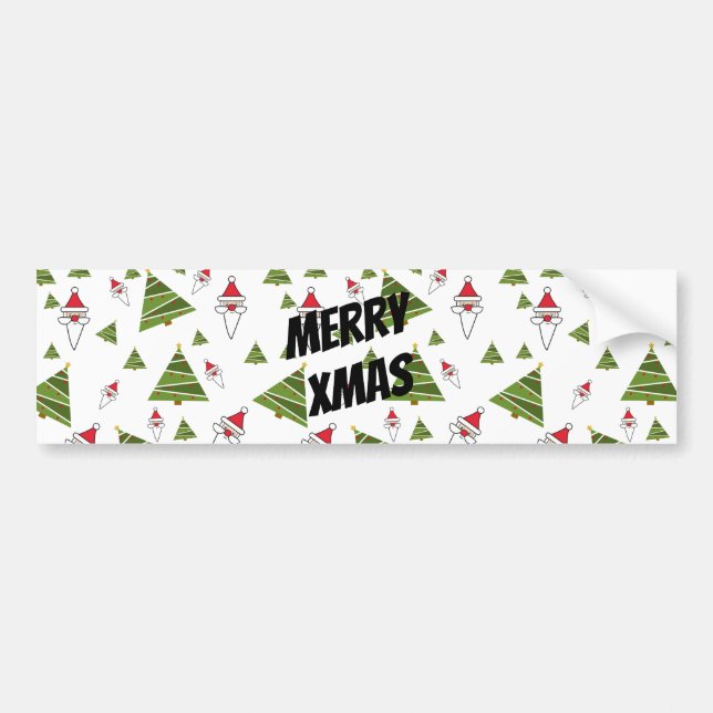 Weihnachtsbaum und Weihnachtsbaum anpassen Autoaufkleber (Vorne)