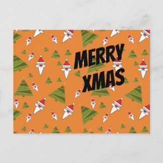 Weihnachtsbaum und Weihnachtsbaum anpassen Feiertagspostkarte