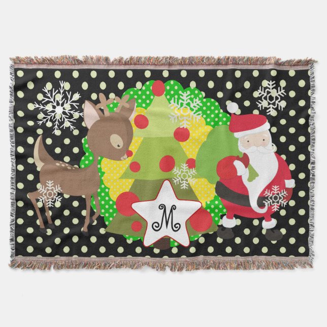 Weihnachtsbaum und Weihnachtsbaum Reindeer Decke (Vorderseite)