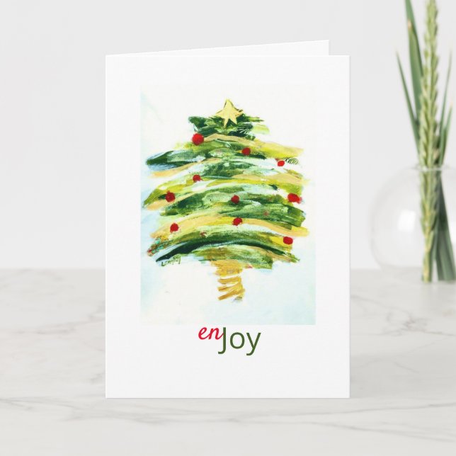Weihnachtsbaum und Weihnachtsgrüße Karte (Vorderseite)