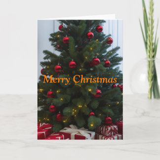 Weihnachtsbaum und Weihnachtskarte Feiertagskarte