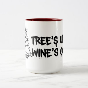 Weihnachtsbaum und Wein Design Zweifarbige Tasse