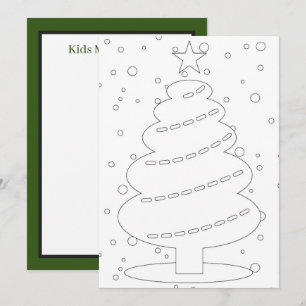Weihnachtsbaum unisex Kinder Farbe hinzufügen Mitteilungskarte