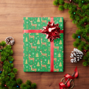 Weihnachtsbaum unter Weihnachtsbaumen grün spielen Geschenkpapier