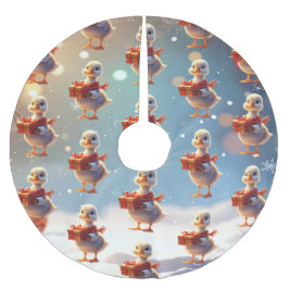 Weihnachtsbaum-Unterlage mit Entlein Polyester Weihnachtsbaumdecke